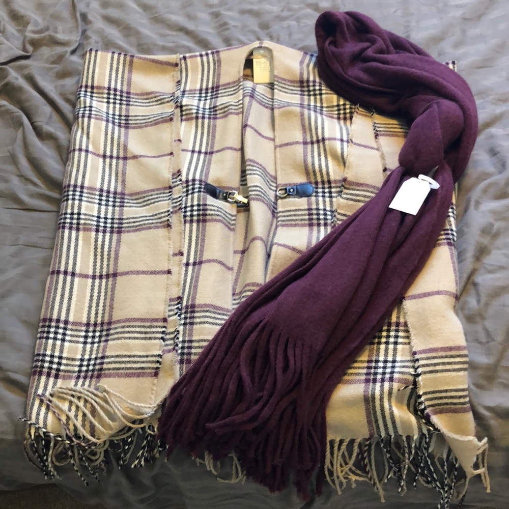 Brand New with Tags! Ruana and Scarf
